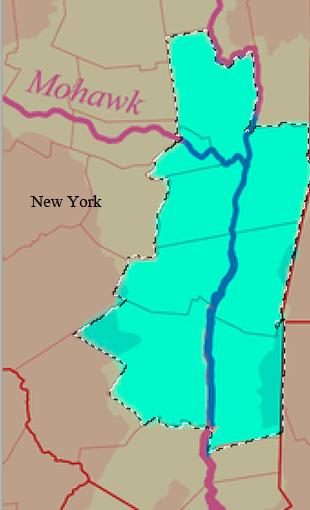 map of service area in NY
